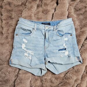 Aeropostale Light Blue Ripped Jean Shorts